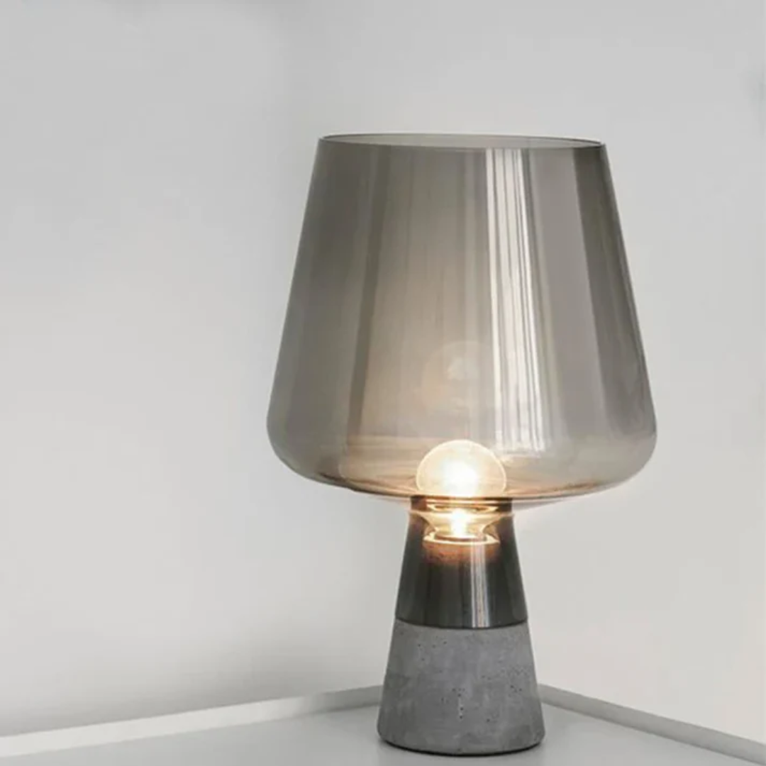 Industrial Stone Table Lamp with LED Light