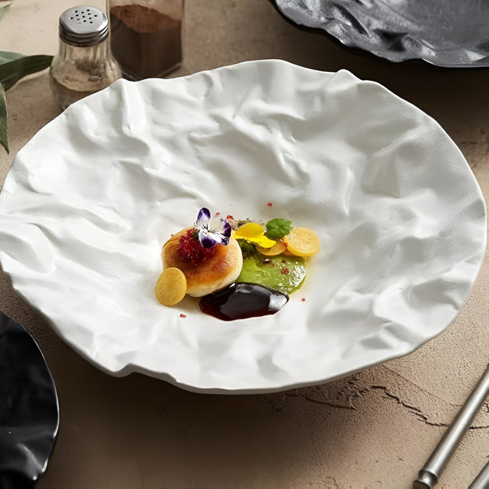 Wrinkled Paper Design Ceramic Plate