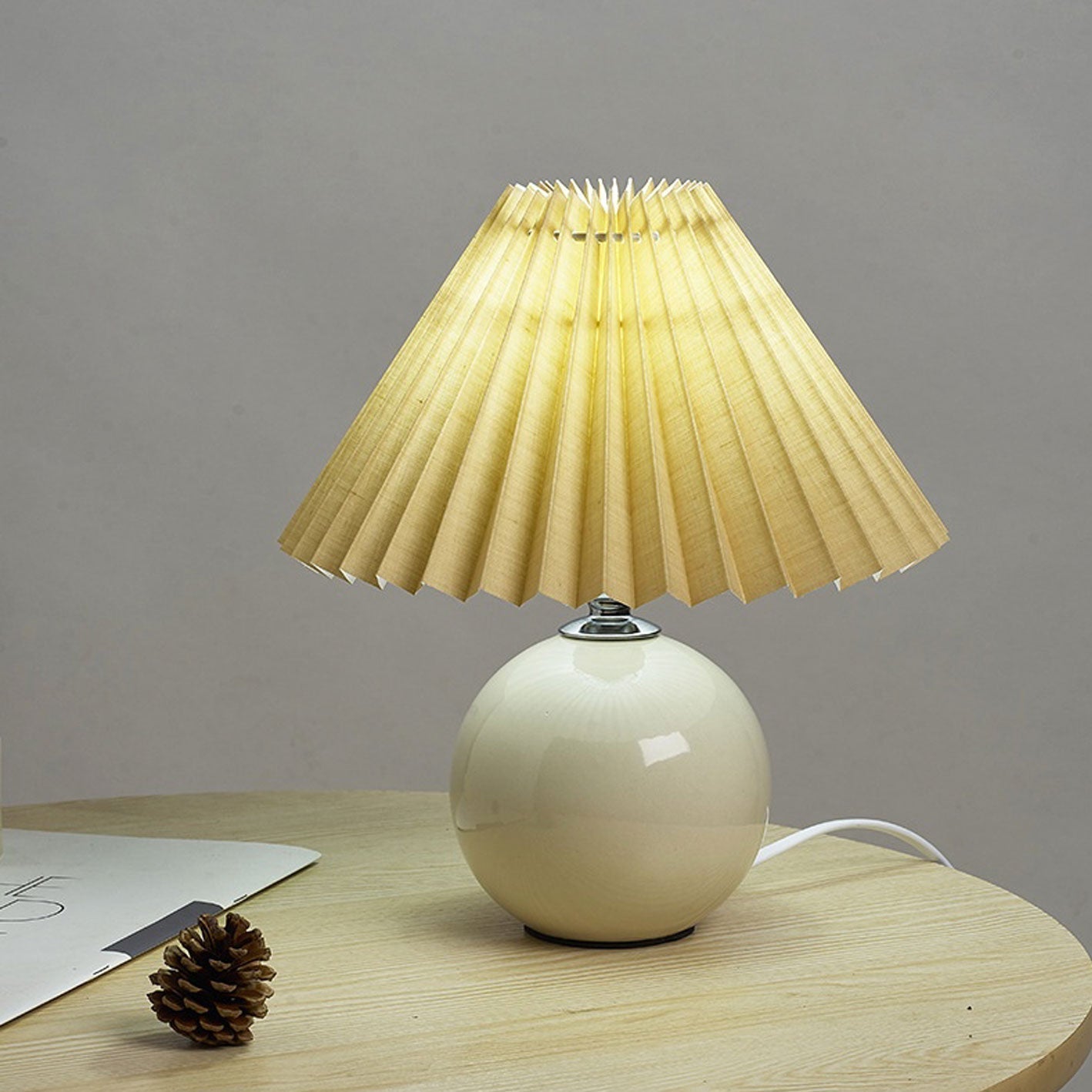 Ceramic Pleated Modern Table Lamp in Multiple Colors