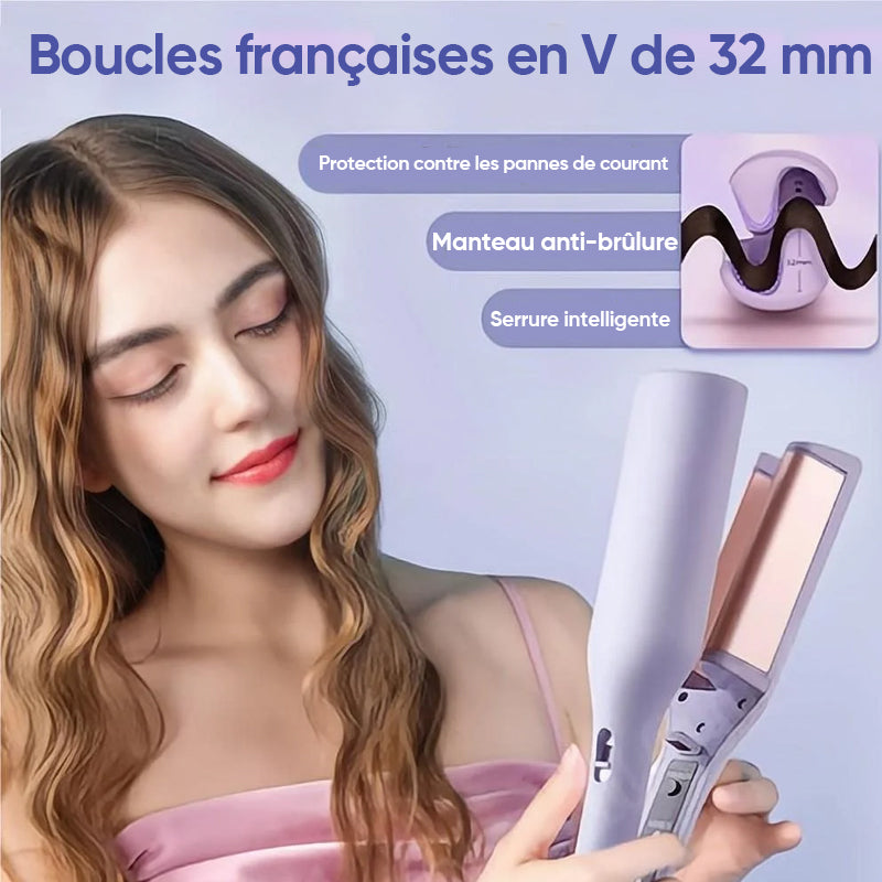 French Wave Hair Curler with Anti-Burn Design and Smart Temperature Control