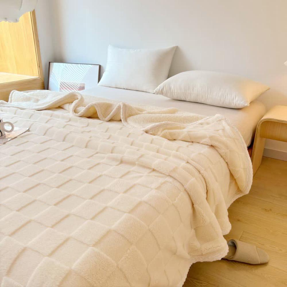Checkerboard Plush Throw Blanket