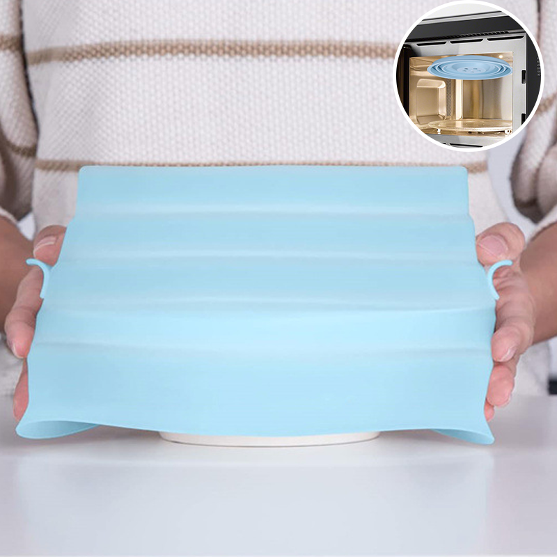 Collapsible Magnetic Silicone Microwave Cover with Steam Vents