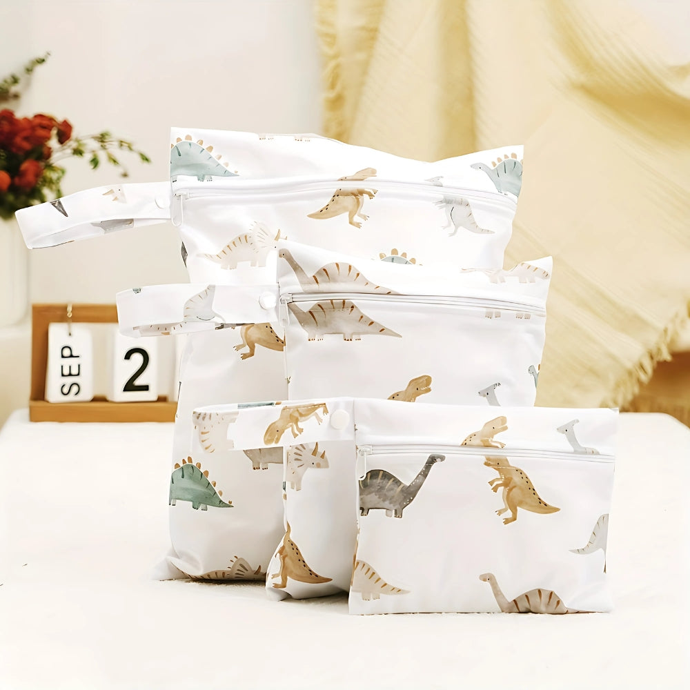 Safari Print Reusable Wet Dry Bag Set for Baby - 3 Sizes