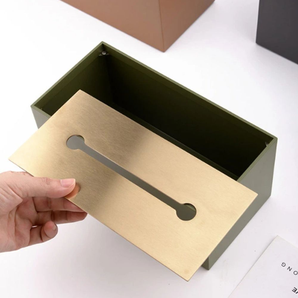 Sleek Iron Tissue Holder Box