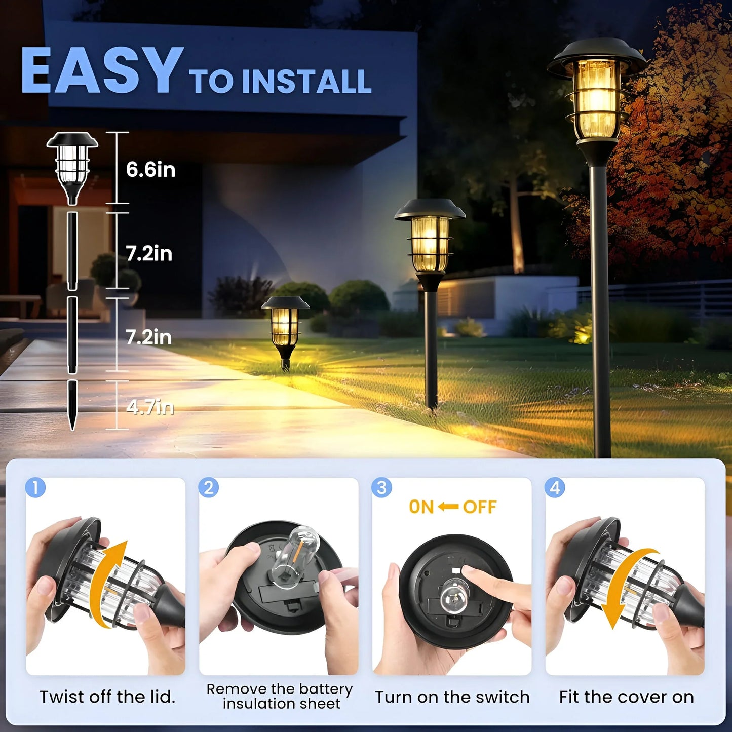 Solar-Powered Weatherproof Garden Lights Set