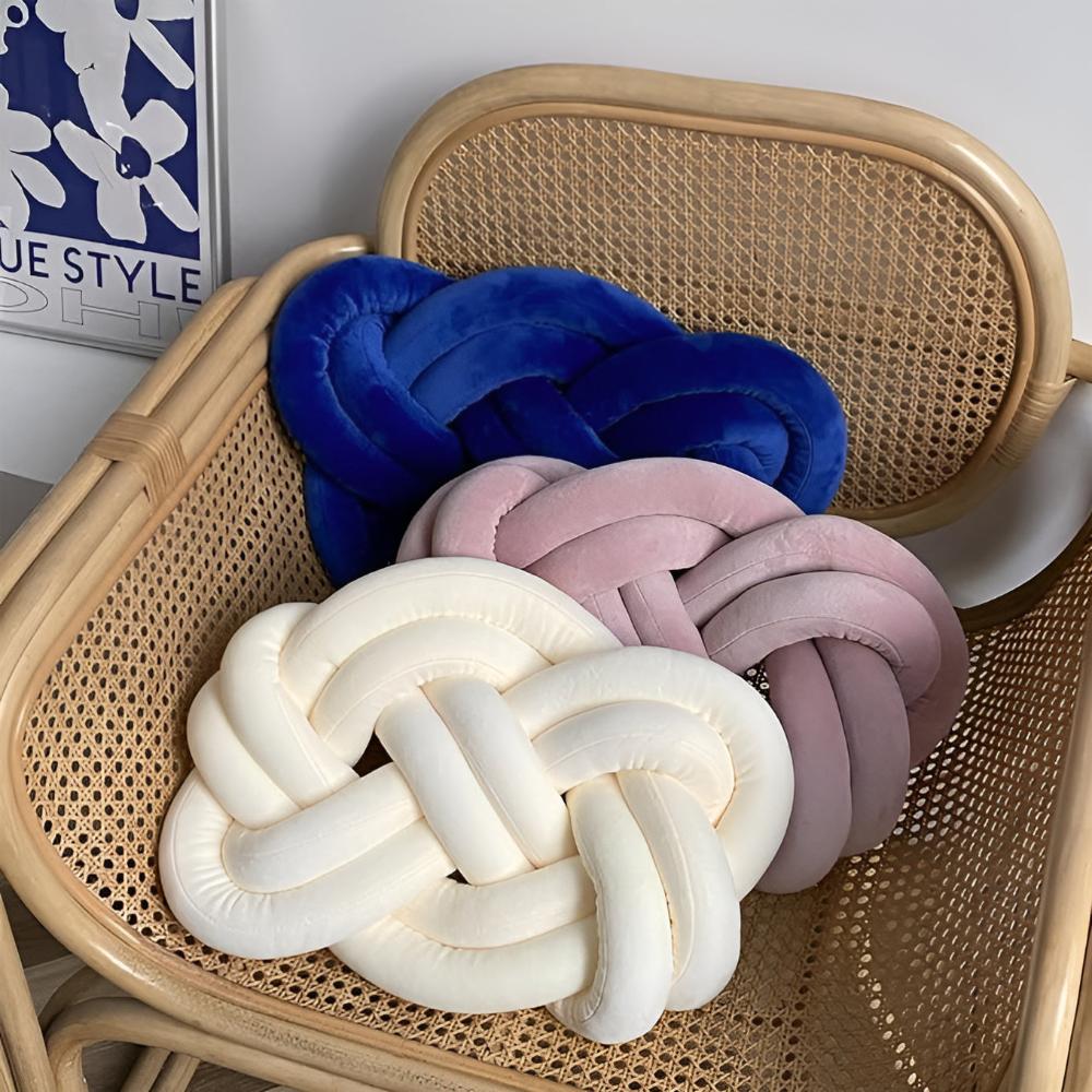 Braided Plush Cotton Cushion 18x14 Inches
