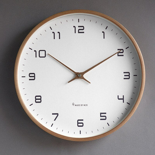 Nordic Solid Wood Wall Clock - Minimalist Design