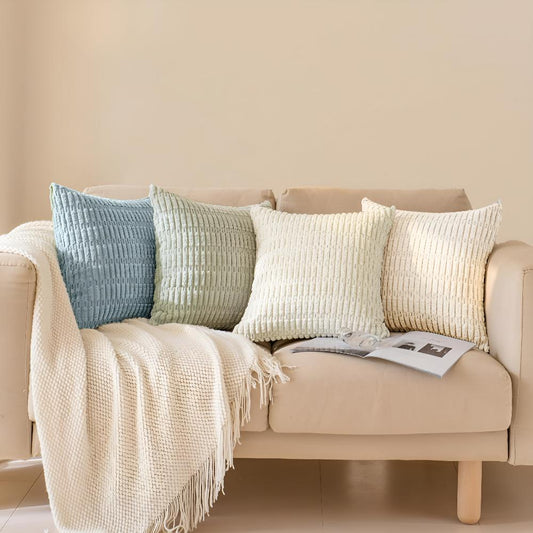 Plush Ridged Polyester Cushion Covers