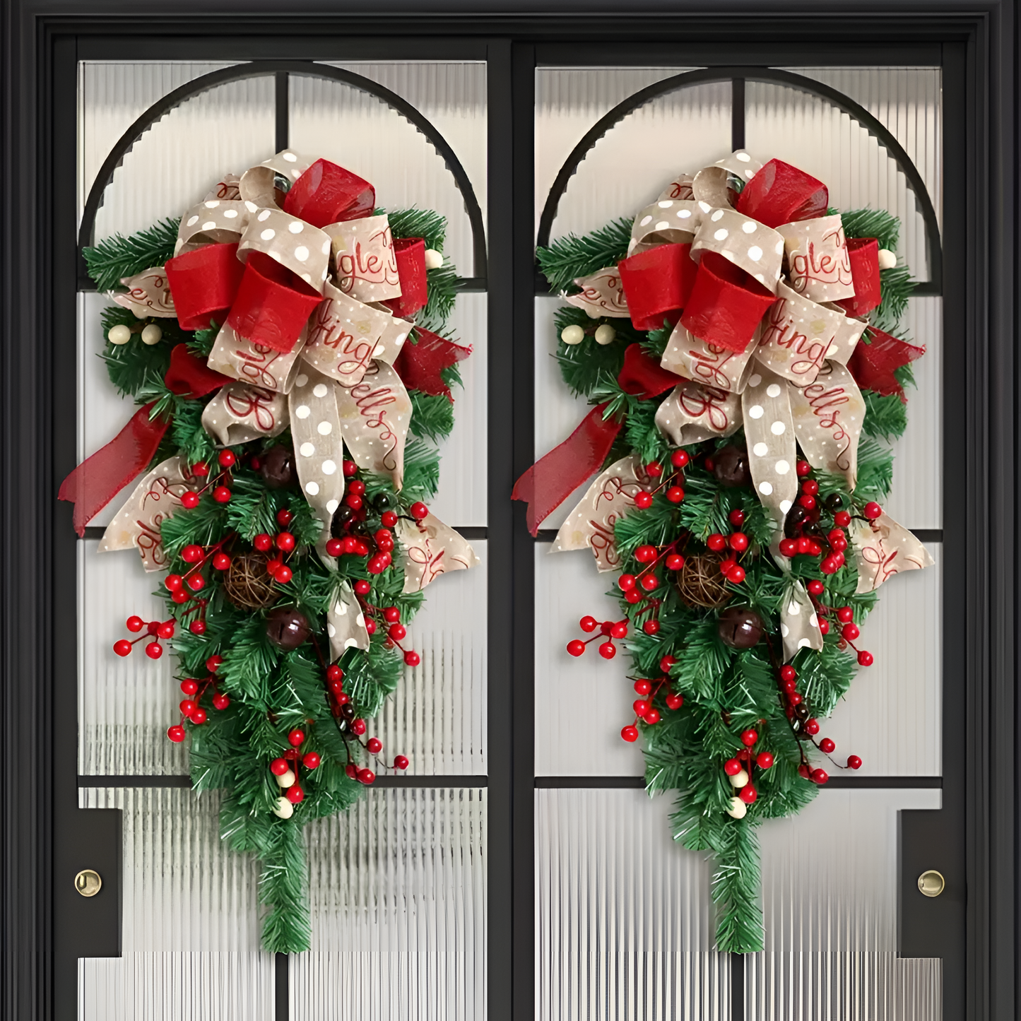 Festive Weather-Resistant Christmas Door Wreath