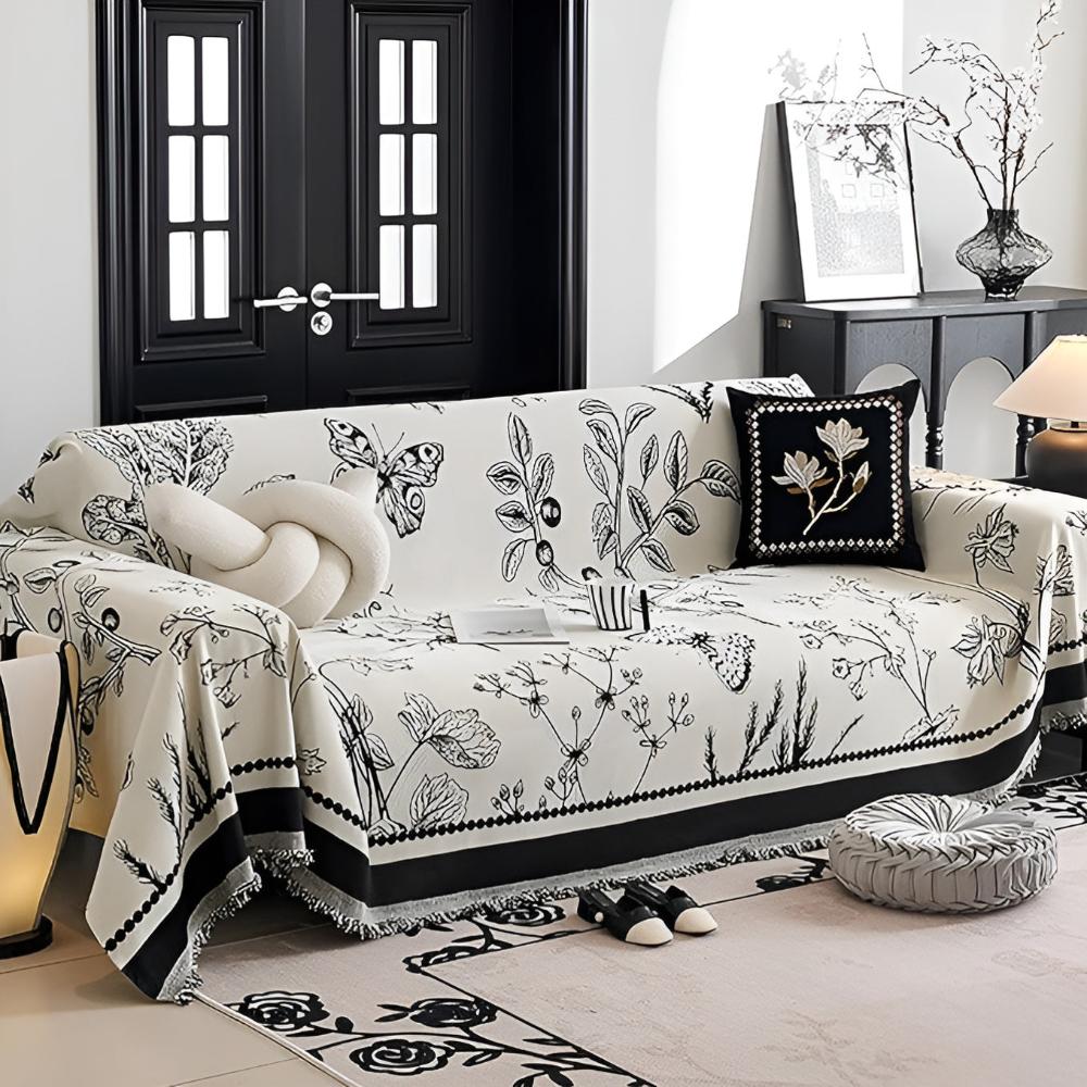 Reversible Botanical Elegance Sofa Cover
