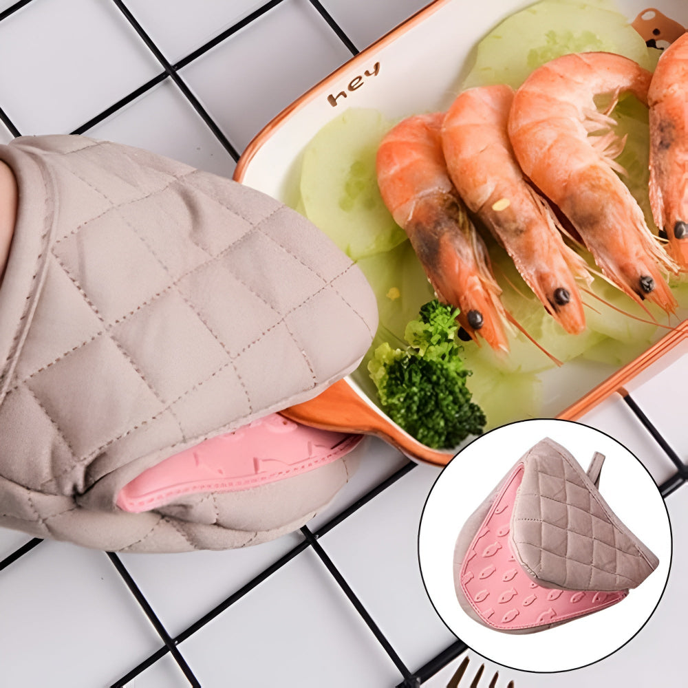 Silicone Quilted Heatproof Kitchen Mitts with Textured Grip