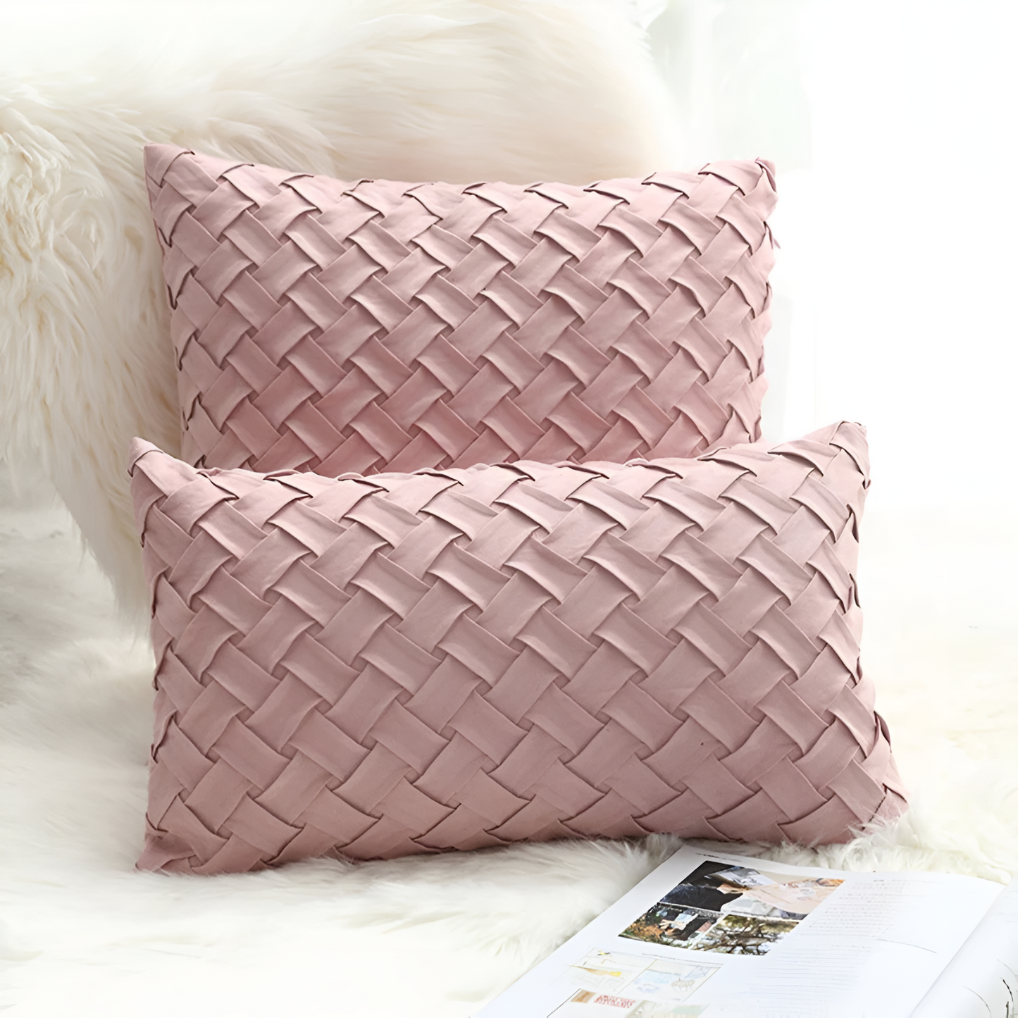 Premium Faux Suede Woven Cushion Cover