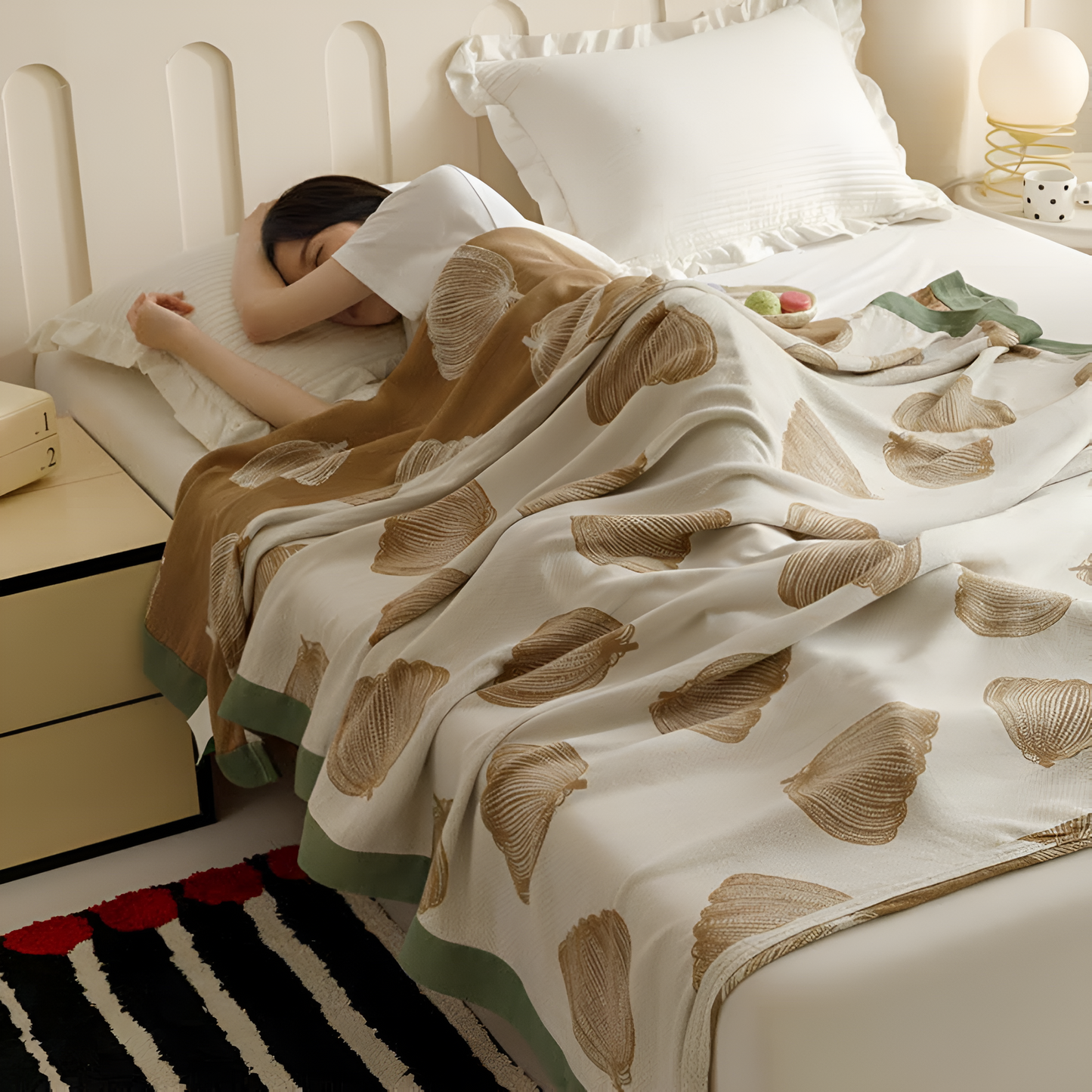 Pumpkin Print Bamboo Fiber Throw Blanket