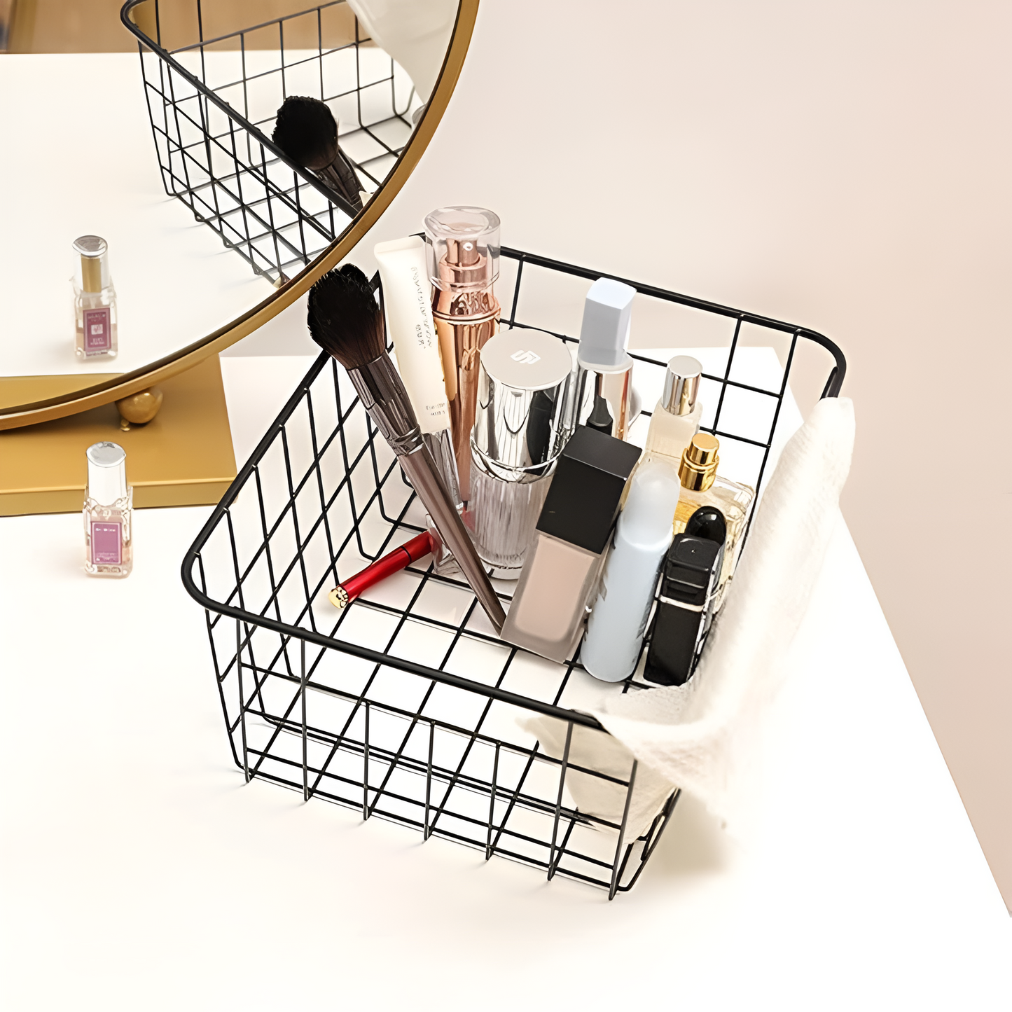 Modern Geometric Wire Storage Basket