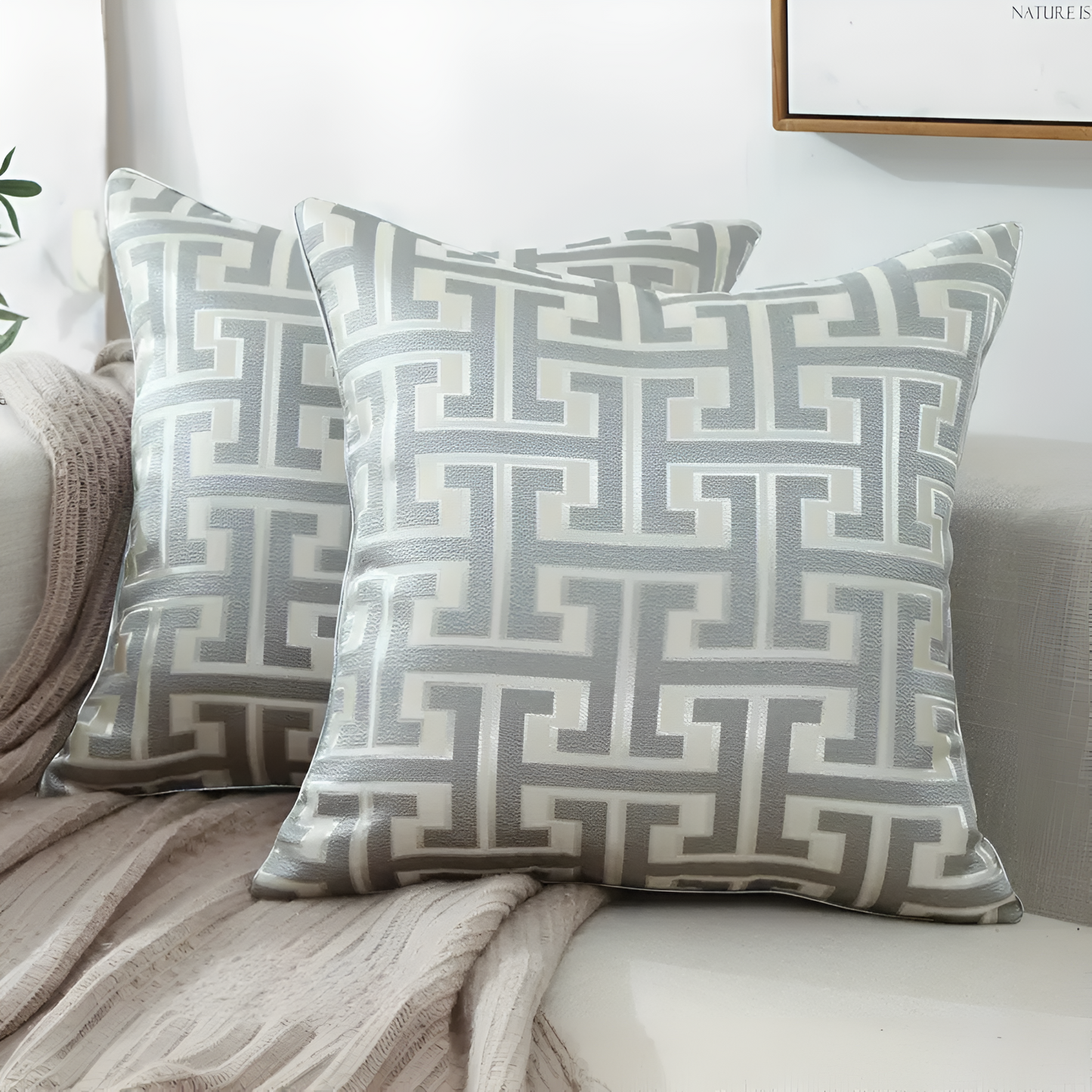 Geometric Jacquard Chenille Velvet Cushion Cover