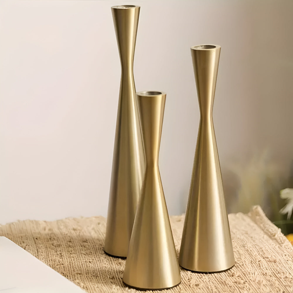 Nordic Brass Waist Candlestick Set of 3