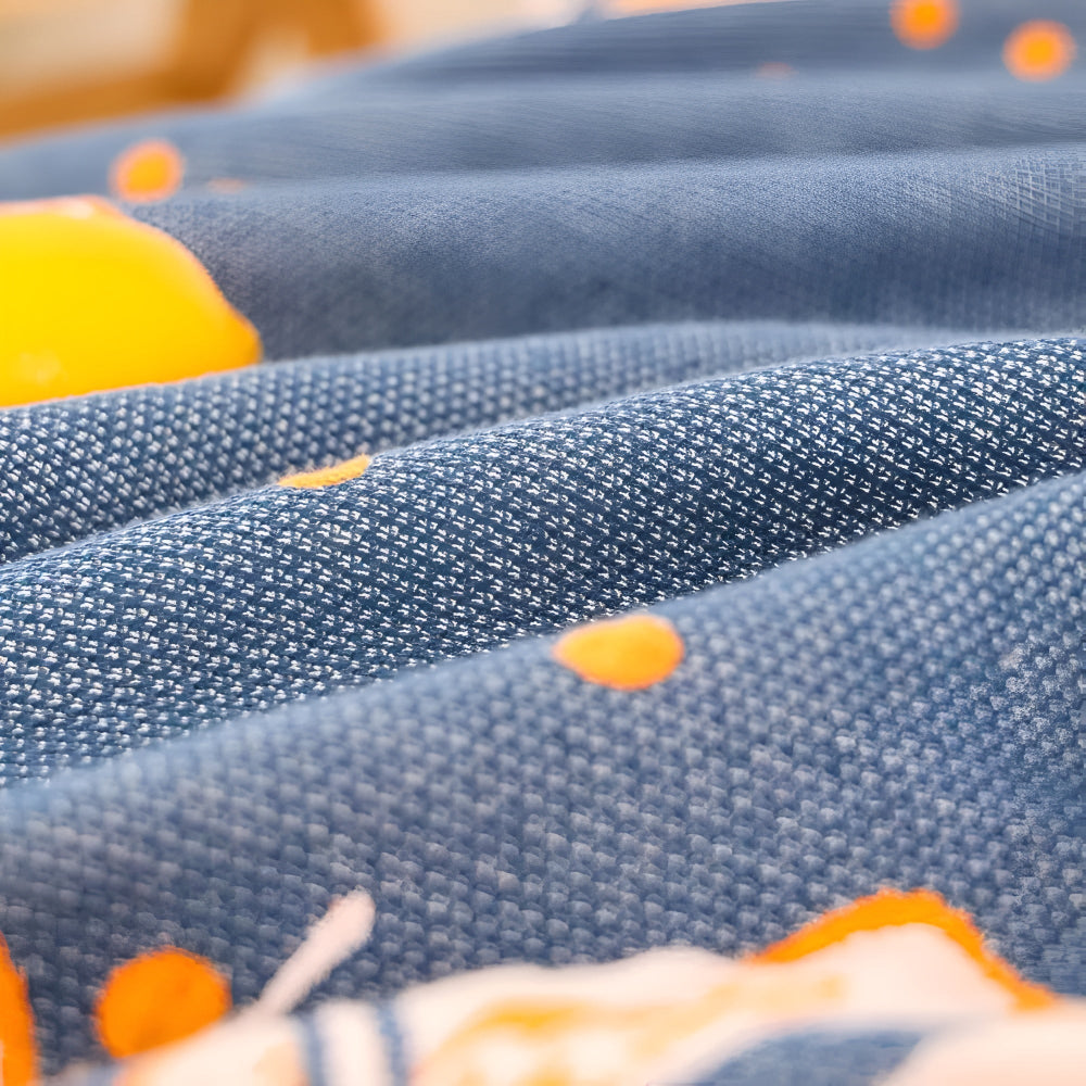 Floral Cotton Blanket with Lily Design