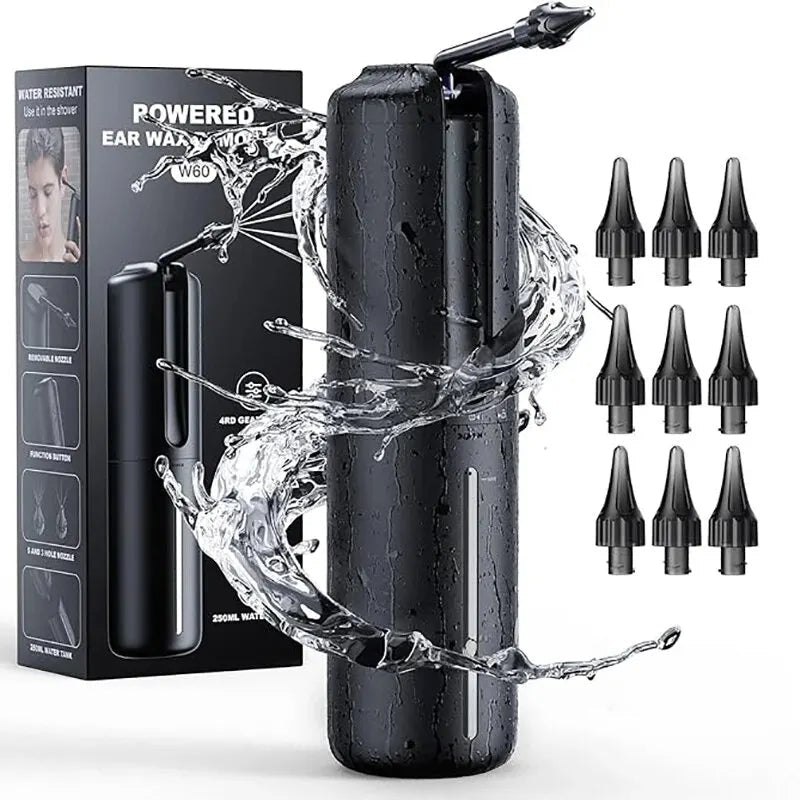 Rechargeable Ear Cleaning System with Triple Jet Stream and Adjustable Pressure