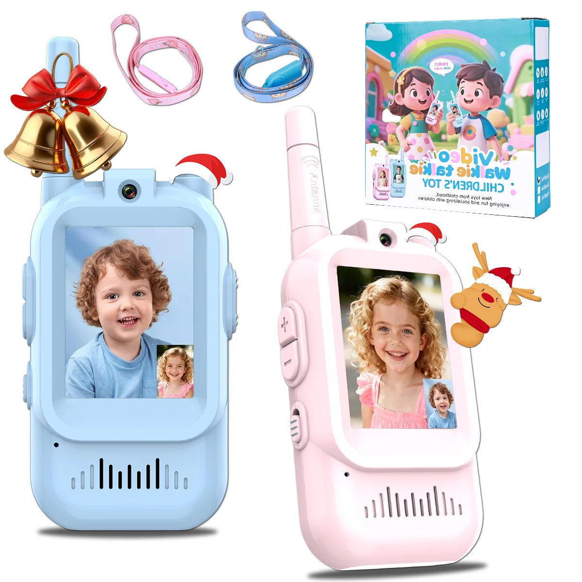 Video Walkie Talkies for Kids - 2 Pack with Real-Time Video and Voice Changer