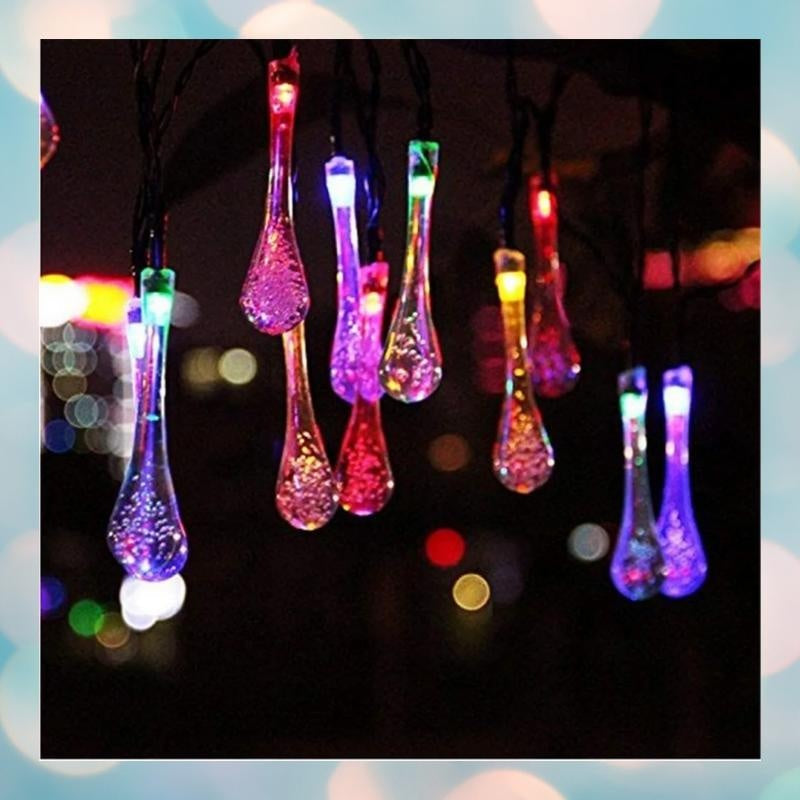 Solar-Powered 30 LED String Lights - 19.3 ft Outdoor Decorative Lighting