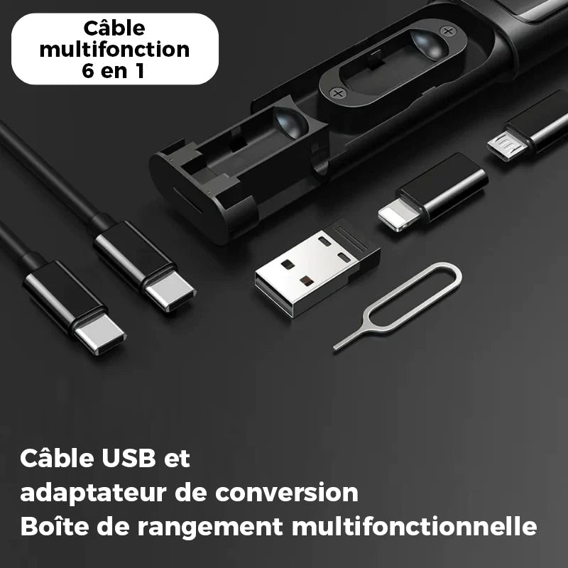 Multifunctional USB Charging Cable with Multiple Connectors