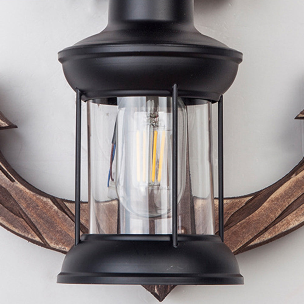 Vintage Anchor LED Wall Light - Industrial Metal and Wood Design
