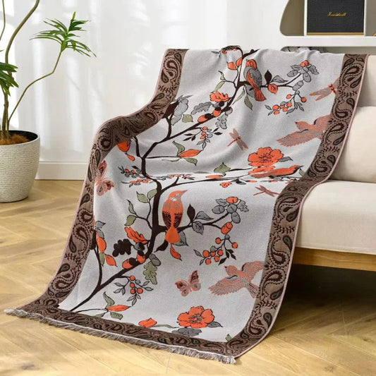 Cotton Bird and Floral Bath Towel