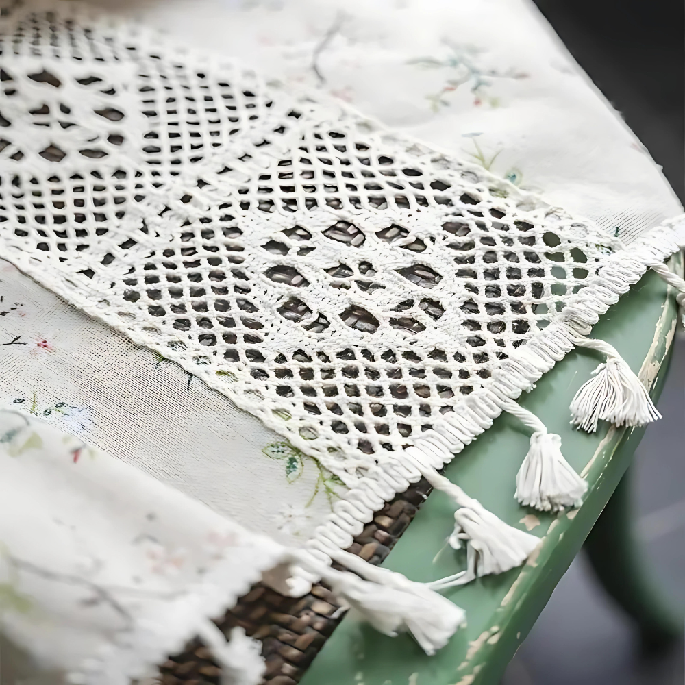 Boho Floral Lace Semi-Blackout Curtain
