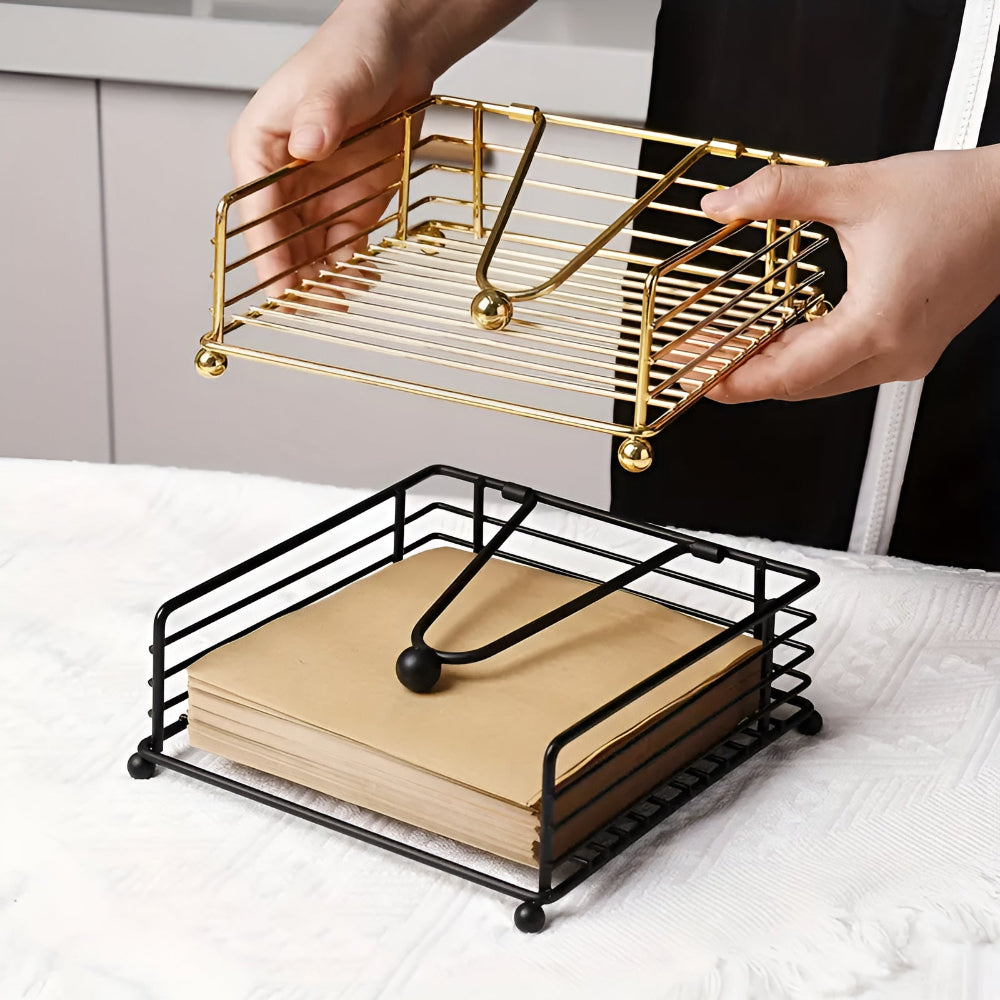 Modern Iron Napkin Holder for Stylish Tabletop Organization