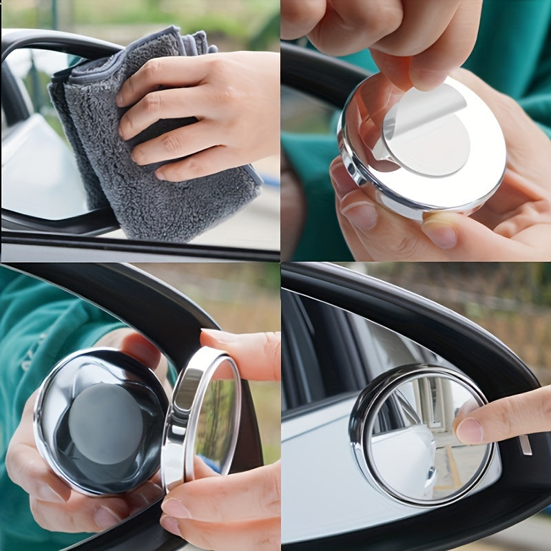 Wide-Angle Blind Spot Mirrors with 360° Adjustable Design