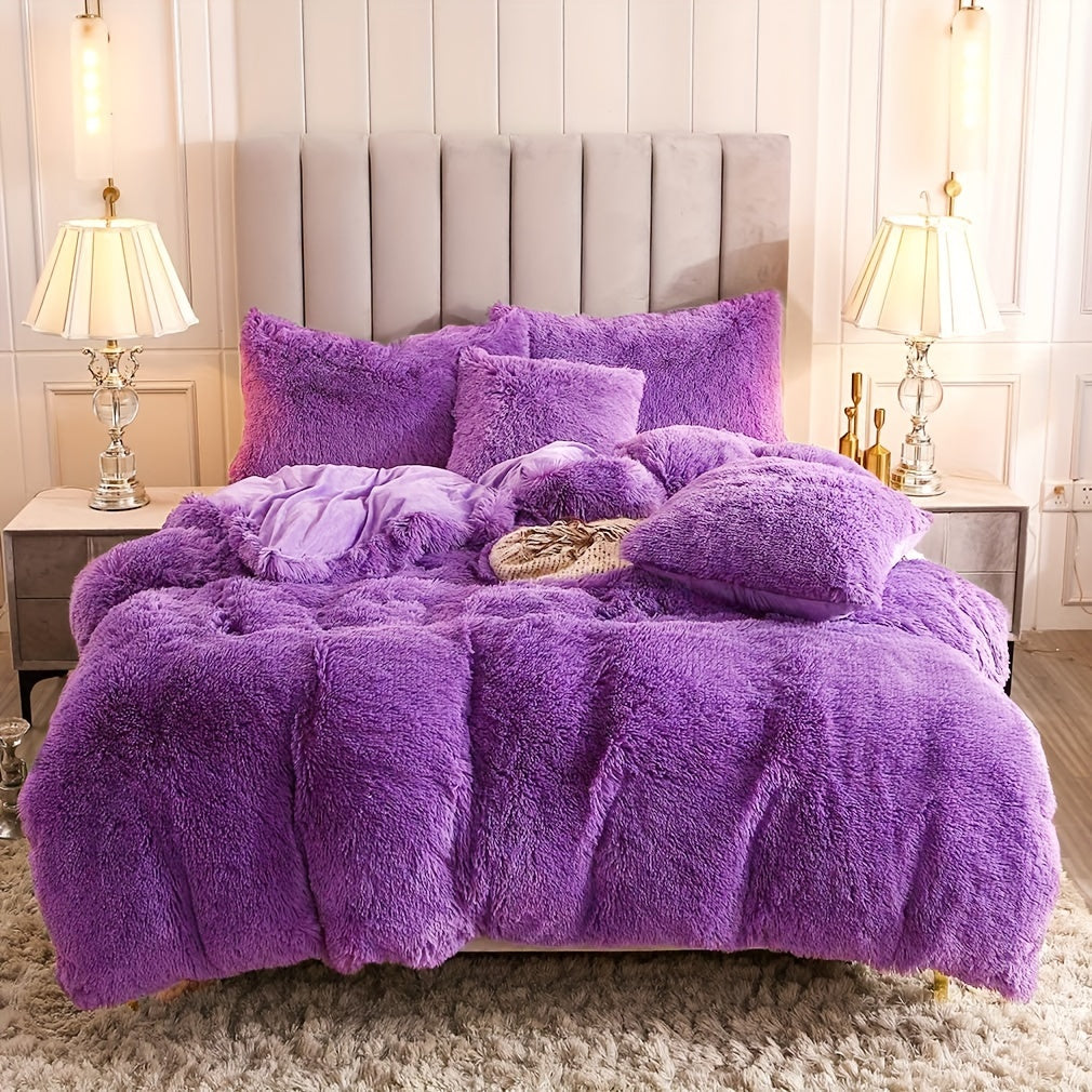 Ultra Soft Plush Duvet Cover Set with Zipper Closure