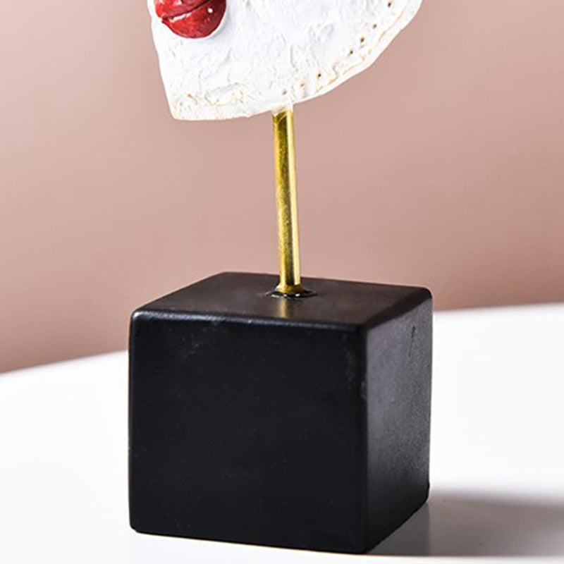 Abstract Pop Art Face Sculpture in Resin