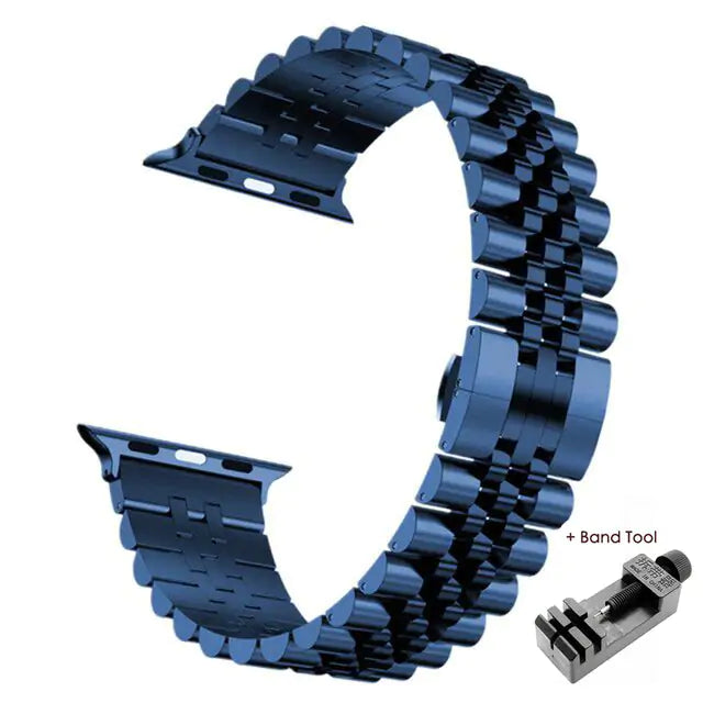 Stainless Steel Apple Watch Bracelet - Adjustable, Elegant Design