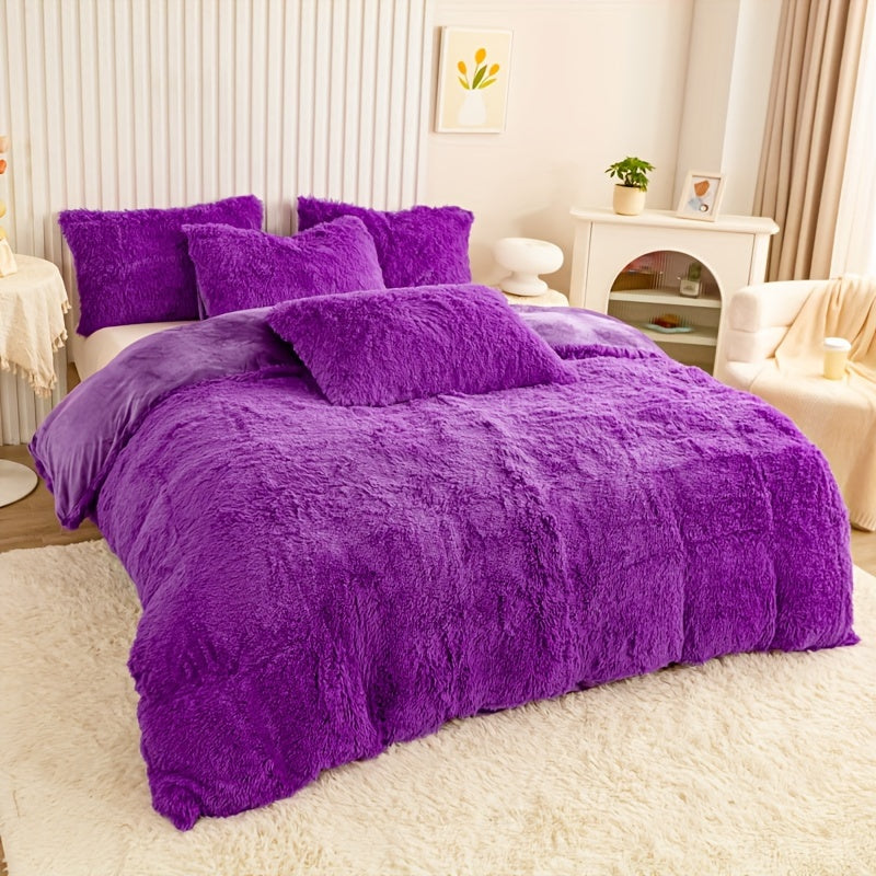Ultra Soft Plush Duvet Cover Set with Zipper Closure