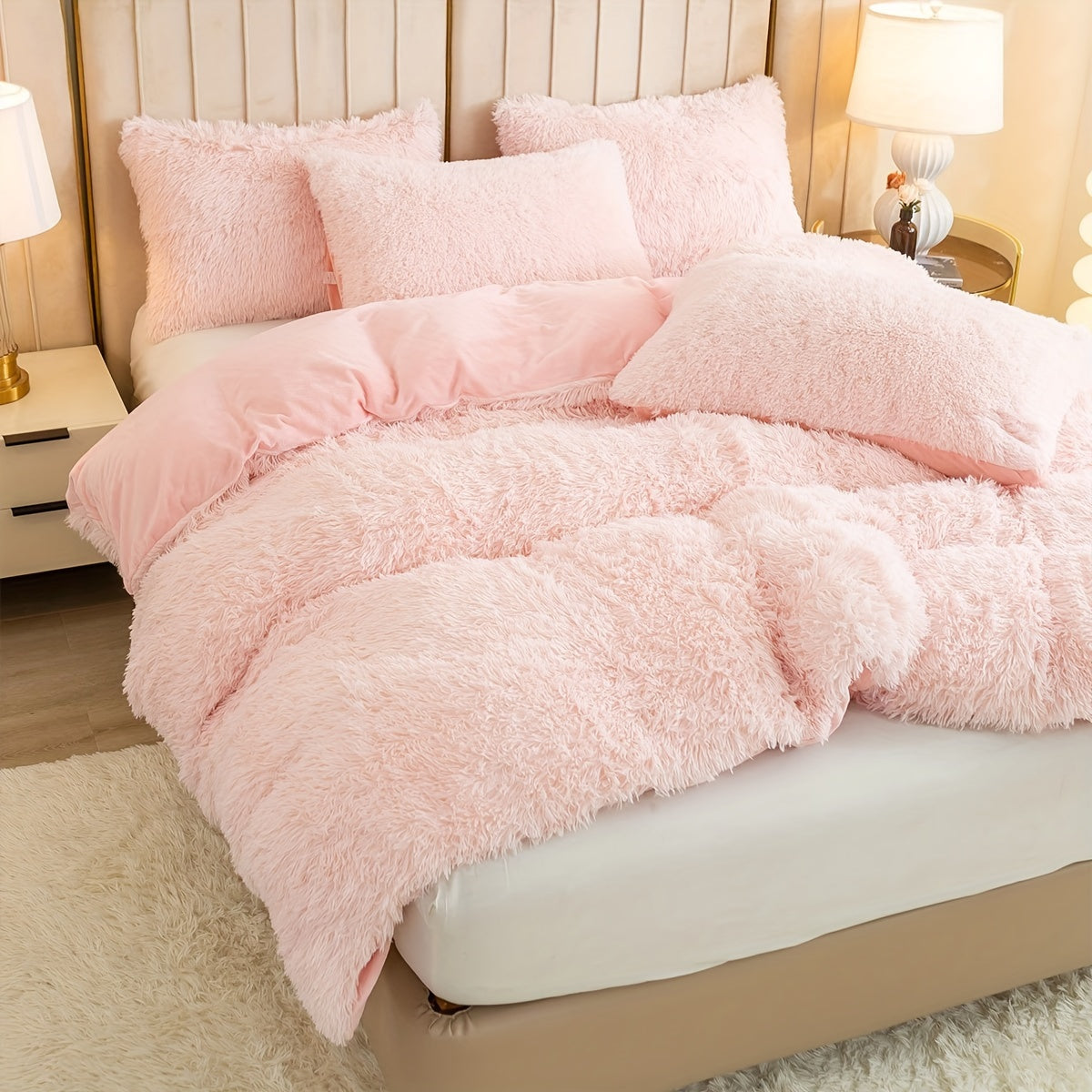 Ultra Soft Plush Duvet Cover Set with Zipper Closure