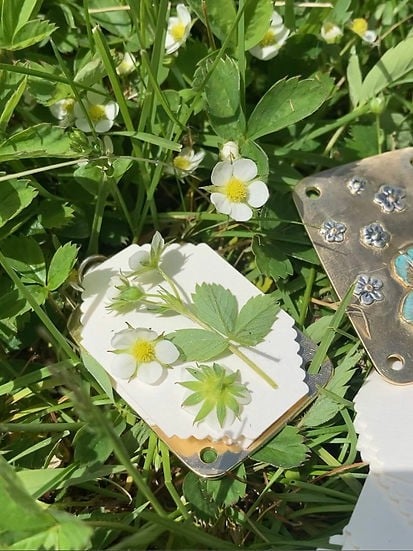 Mini Flower Press with Brass and Silver Details - Portable Botanical Keepsake Maker