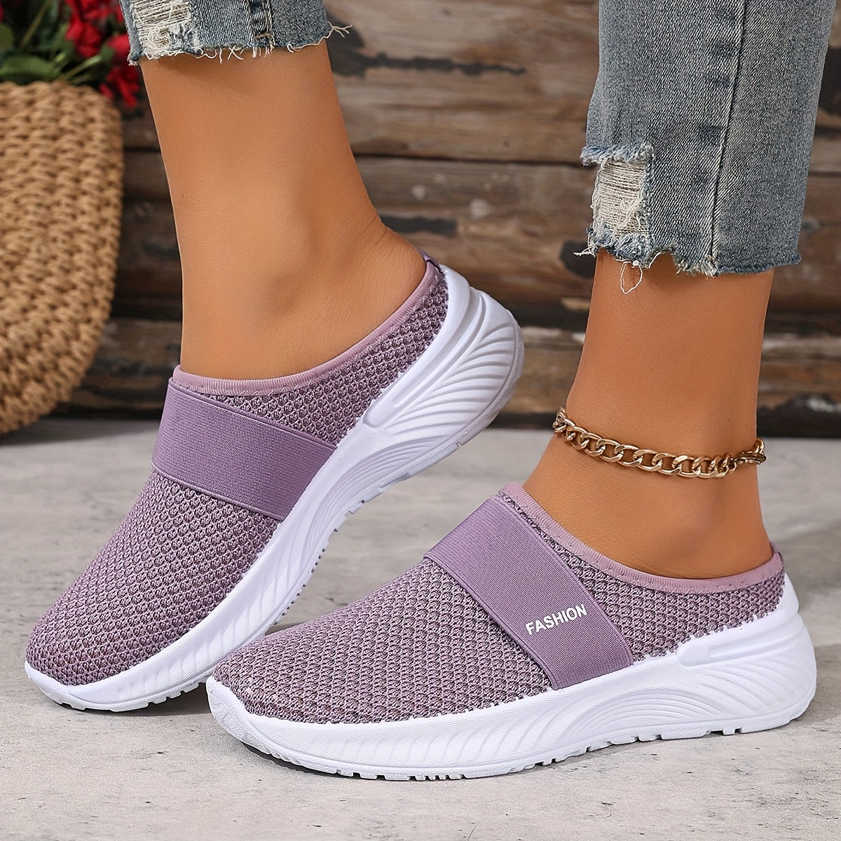 Breathable Mesh Slip-On Sneakers for Women