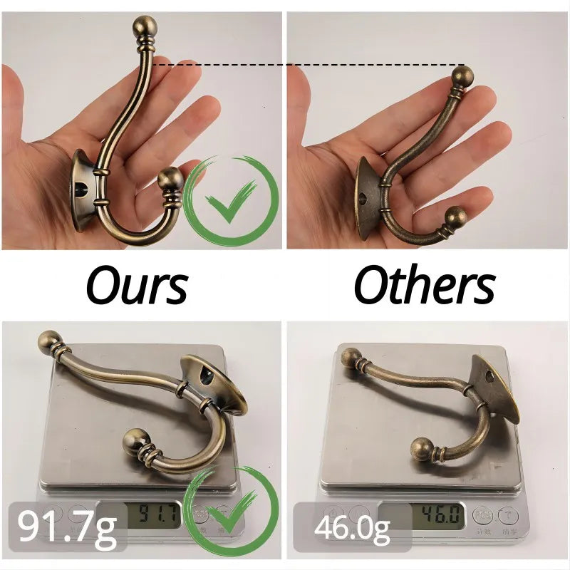 Wall-Mounted Brass Coat Hook in Various Colors