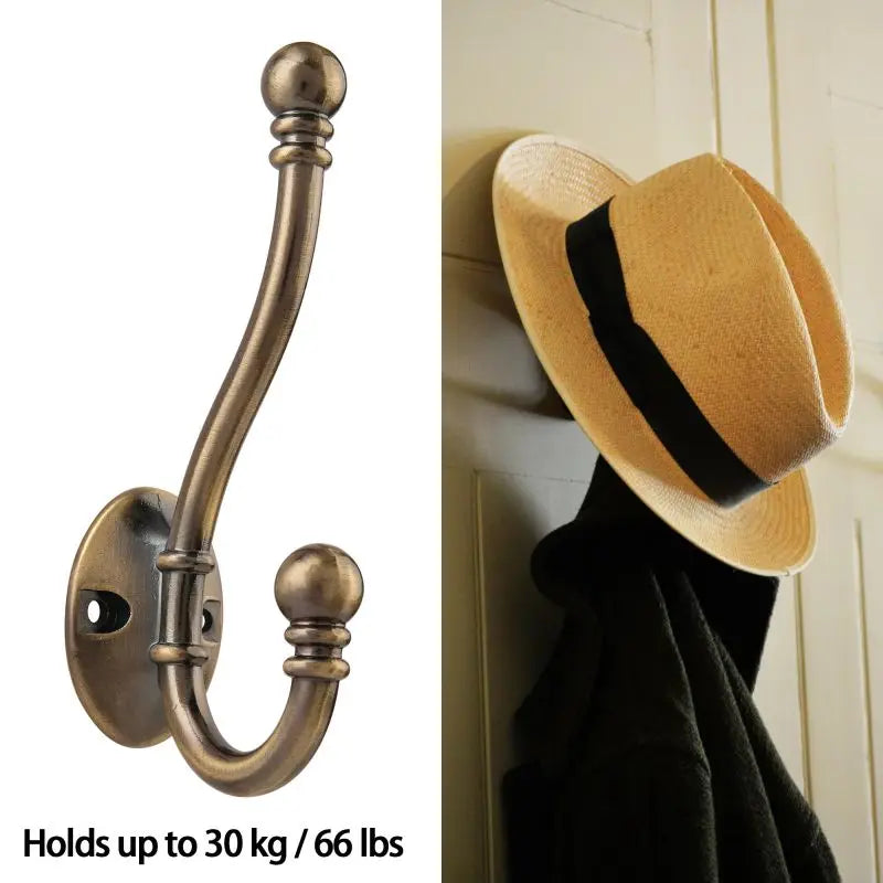 Wall-Mounted Brass Coat Hook in Various Colors