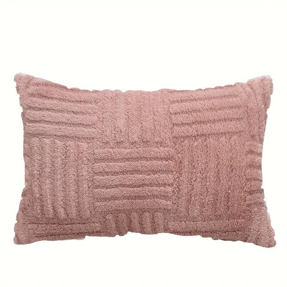 Plush Faux Fur Striped Cushion Cover