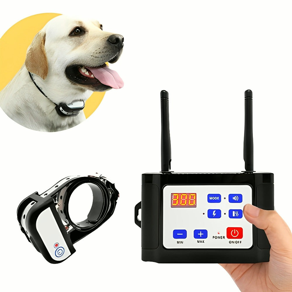 Wireless Dog Training System with Virtual Fence and Adjustable Collar