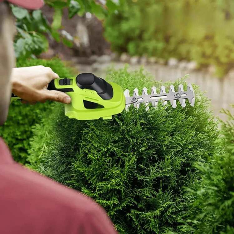 Cordless 2-in-1 Garden Trimmer with Dual Blades
