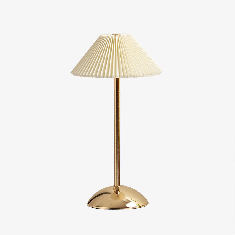 Contemporary Scandinavian Rechargeable LED Table Lamp with Fabric Shade