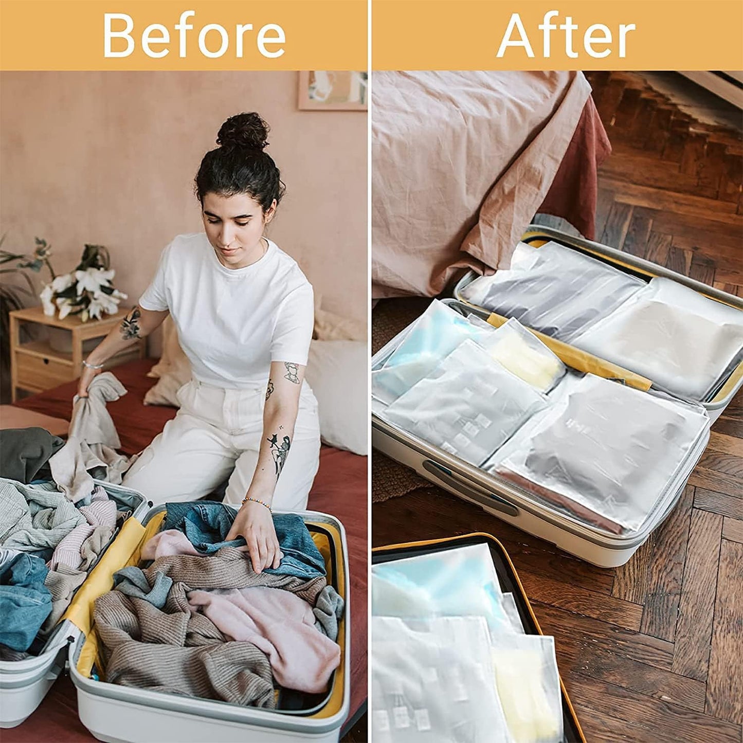 Multi-Purpose Frosted Zip Storage Bags - 20 Reusable Garment Sleeves, Buy 2 Get 1 Free