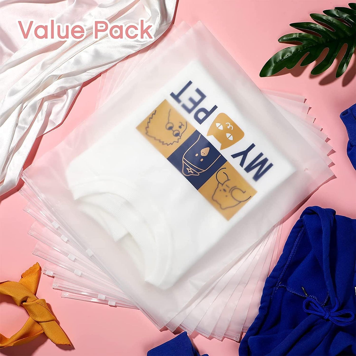 Multi-Purpose Frosted Zip Storage Bags - 20 Reusable Garment Sleeves, Buy 2 Get 1 Free