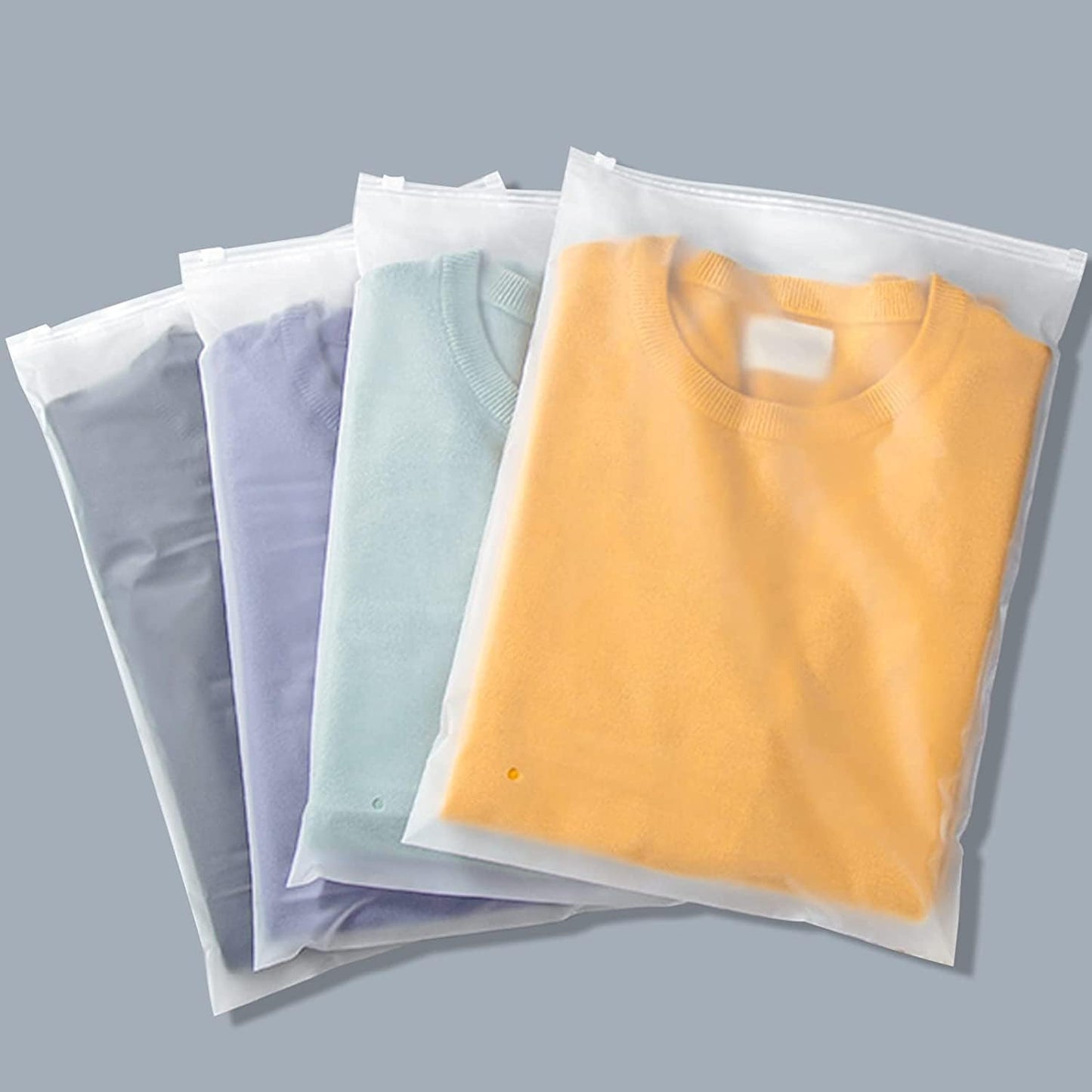 Multi-Purpose Frosted Zip Storage Bags - 20 Reusable Garment Sleeves, Buy 2 Get 1 Free