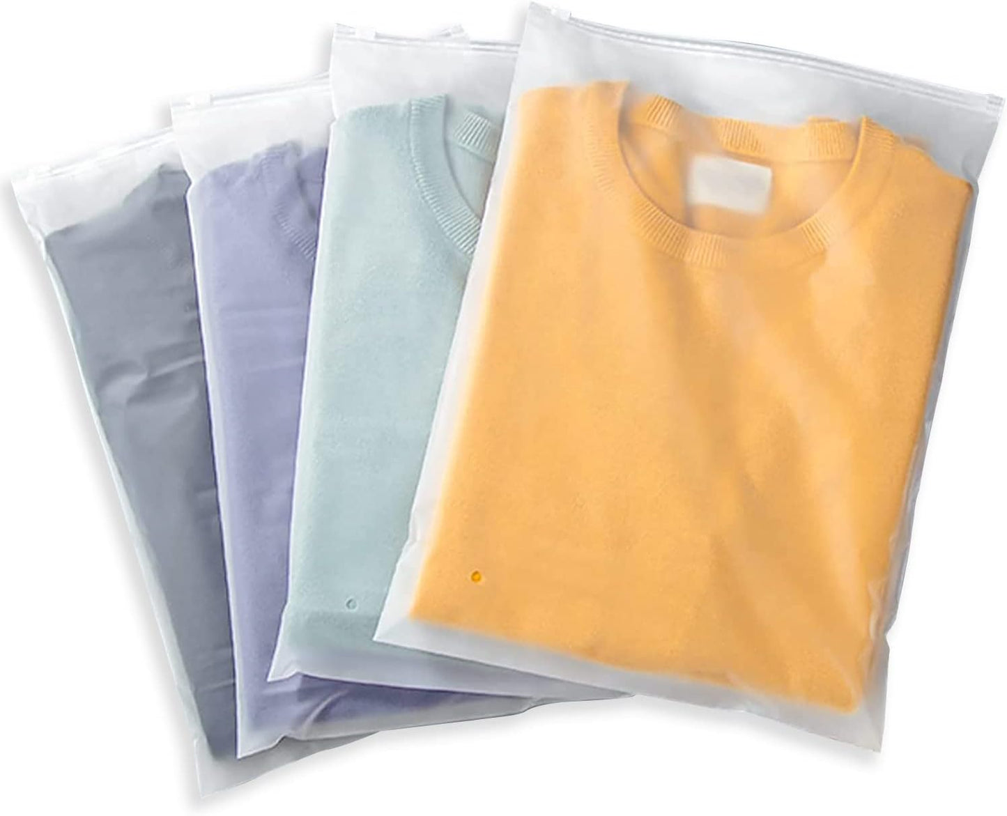Multi-Purpose Frosted Zip Storage Bags - 20 Reusable Garment Sleeves, Buy 2 Get 1 Free