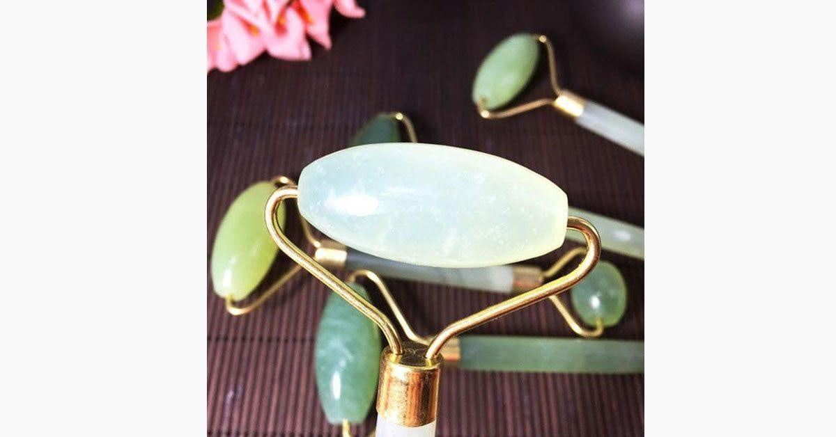 Jade Facial Roller for Skin Tightening and Lymphatic Drainage