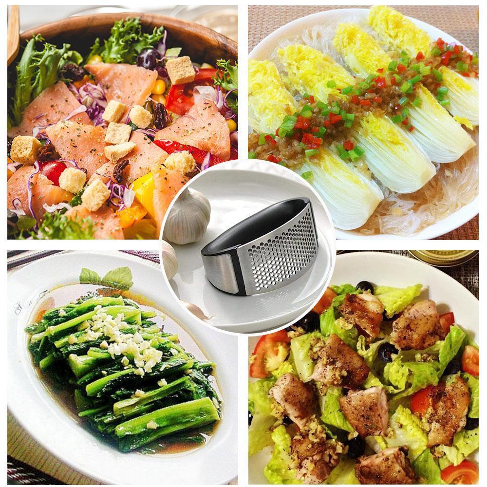 Premium Stainless Steel Garlic Press with Comfortable Grip
