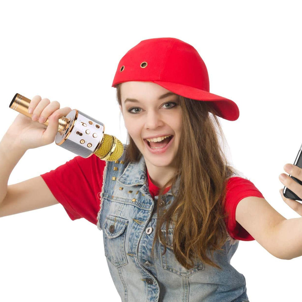 Rechargeable Bluetooth Karaoke Microphone with Built-In Speaker and Noise Cancellation